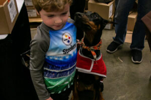 Kid at the Pittsburgh Pet Expo trade show