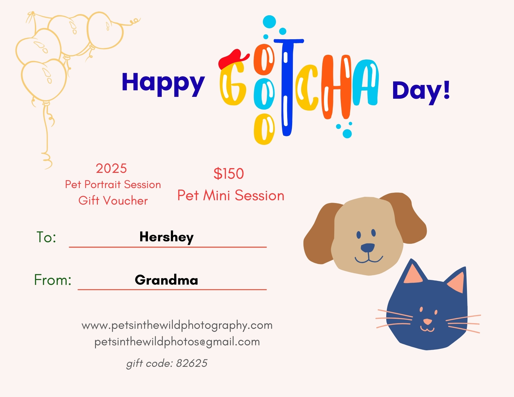 Pets in the Wild Photography - Pittsburgh Pet Photographer - Pet Portrait Gift Certificate - - Gotcha Day $150