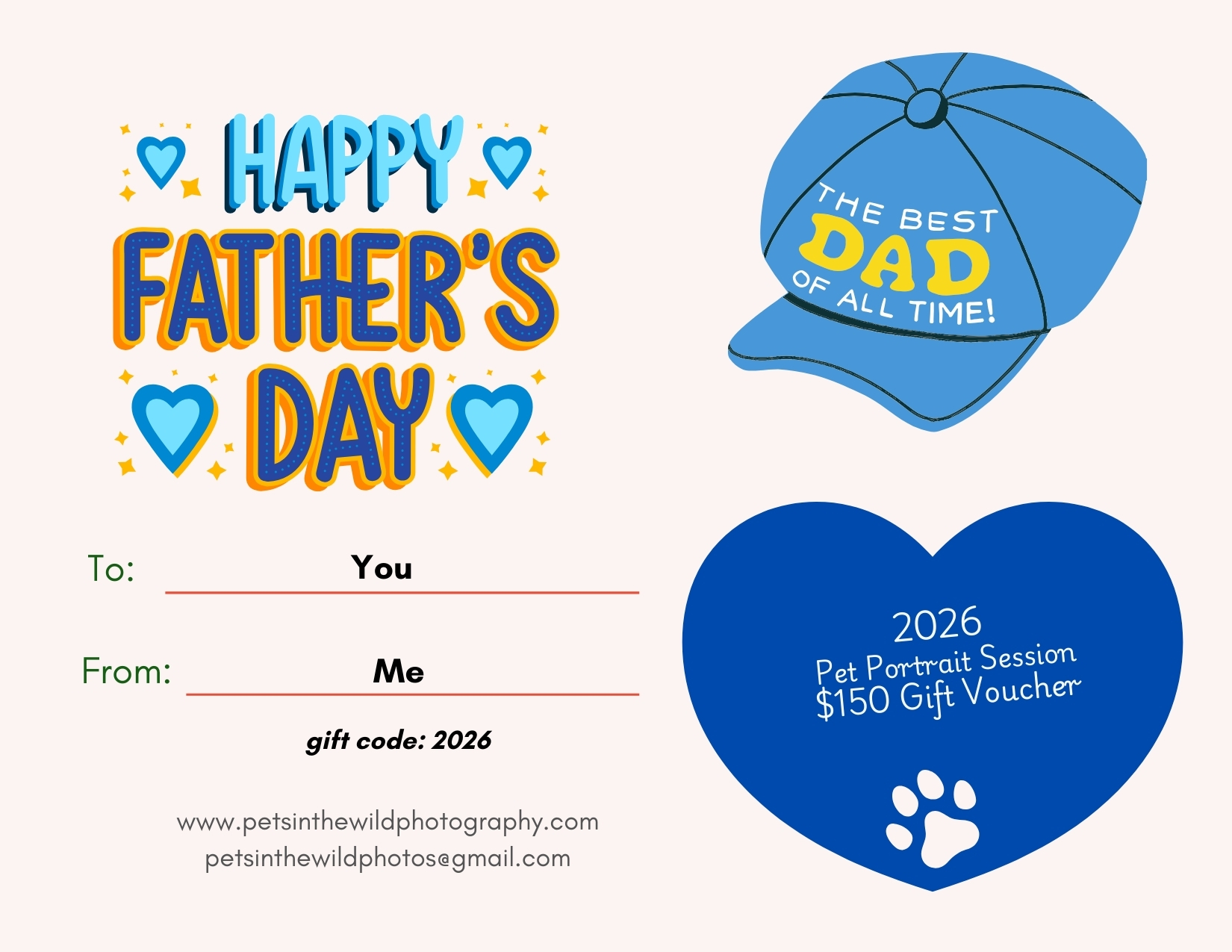 Pets in the Wild Photography - Pittsburgh Pet Photographer - Pet Portrait Gift Certificate - - Happy Father's Day