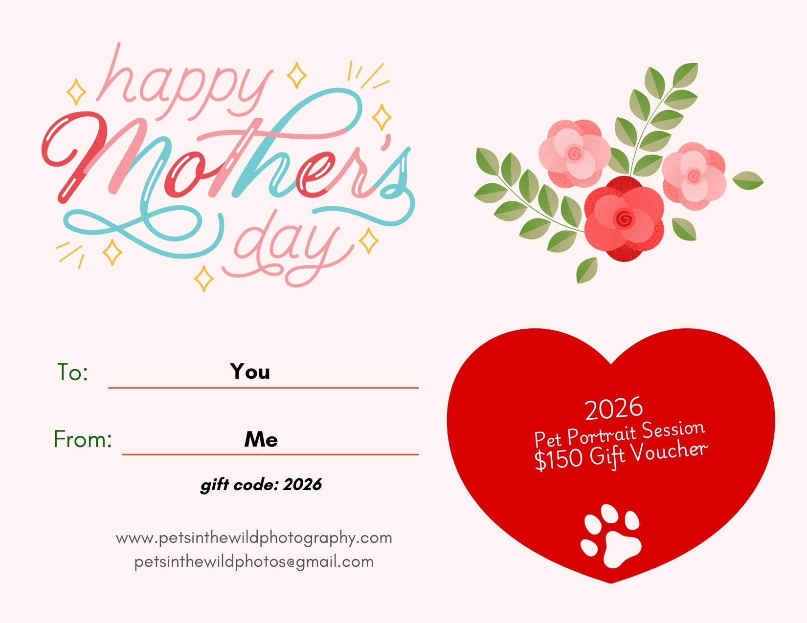 Pets in the Wild Photography - Pittsburgh Pet Photographer - Pet Portrait Gift Certificate - - Happy Mother's Day - 1